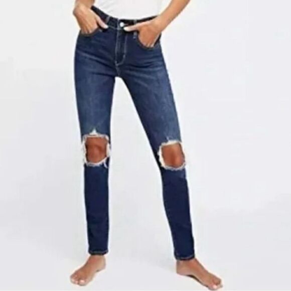 Free People Busted Knee Jeans Skinny 26 - Picture 1 of 7